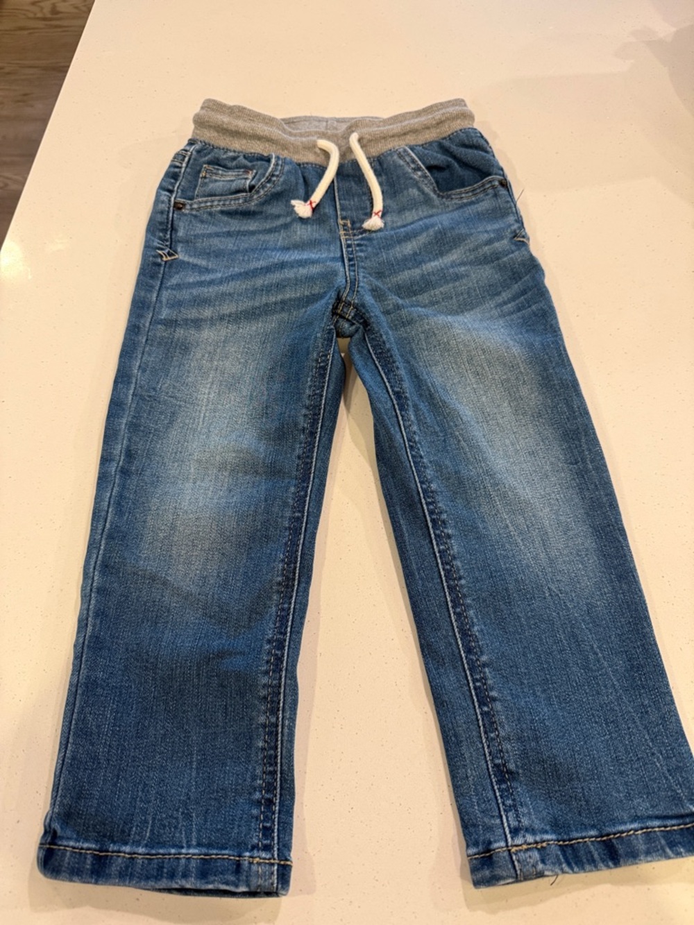 Cat and Jack Denim Jogger Jeans with Grey Knit Waistband